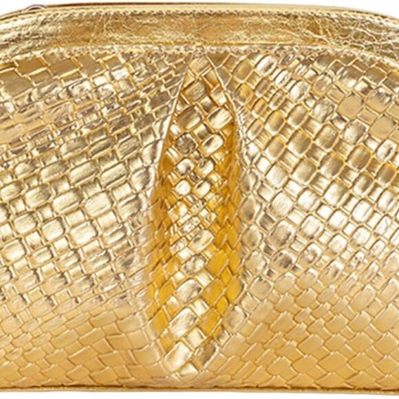 Chic Women's Woven Crossbody Purse - Pleated Dumpling Design for All Occasions - Picture 1 of 7